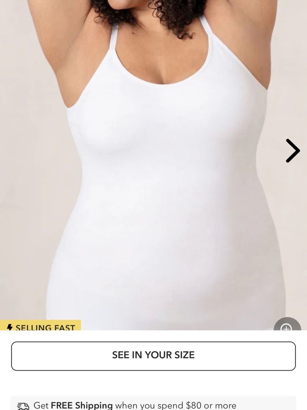 Shapermint White Scoop Neck  Cami. Size XXXL. NWT